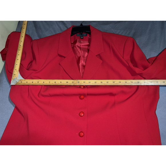 New John Meyer Jacket Plus Sz 22W Red Beaded Embroidered Lined Polyester Blazer - Picture 8 of 13